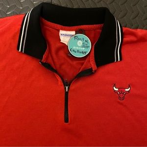 Vintage 90s NBA Chicago Bulls Quarter Zip Polo Brandon Sportswear USA Mens XL